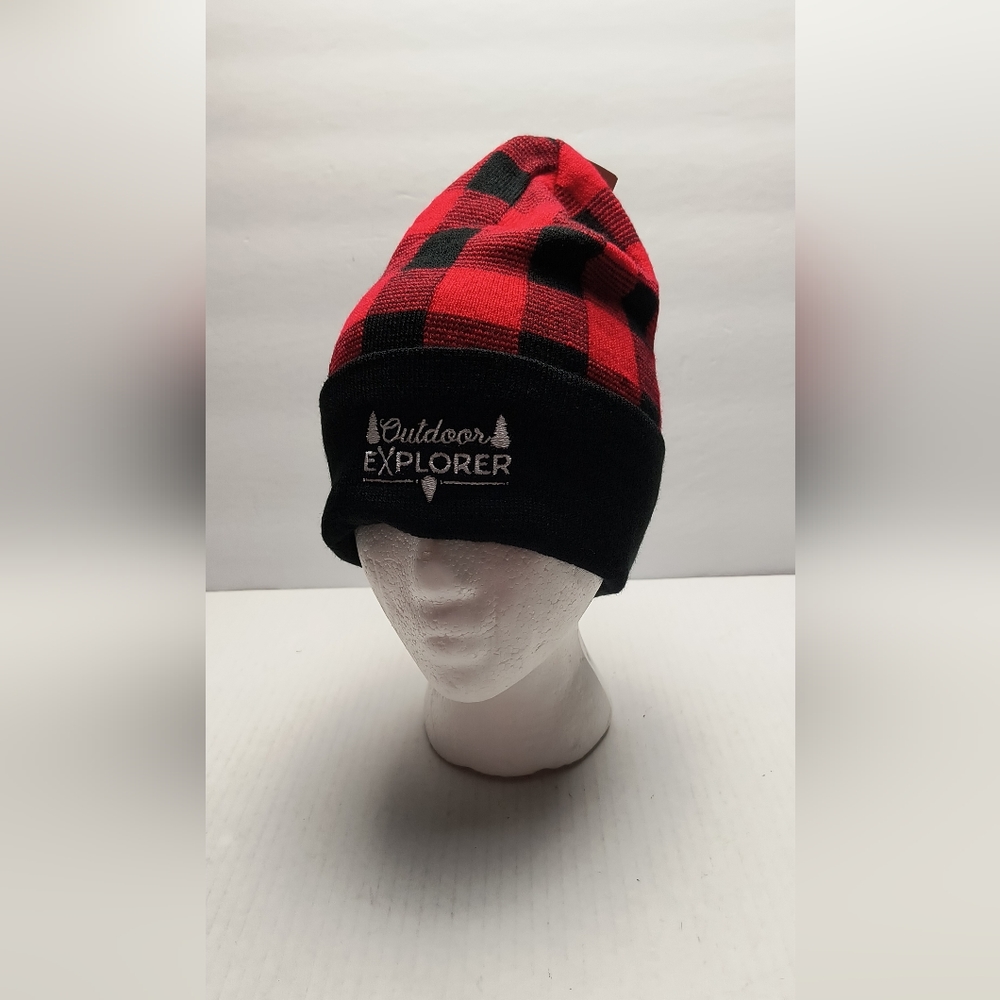 Demdaco Boulder Colorado Buffalo Plaid Winter Cuffed Beanie Hat Men's On…